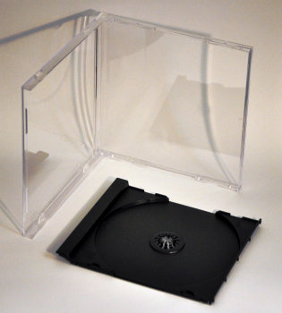10.2mm Unassembled Single Jewel CD Case ( Black tray) 100pk